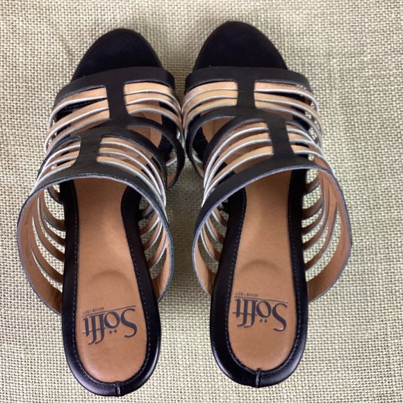 Softt Leather Wedges Slip On Sandals - Picture 10 of 13